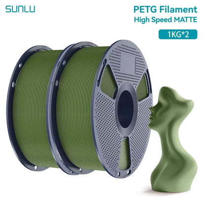 2KG High Speed Matte PETG Filament 1.75Mm 1000G Spool (2.2Lbs) High Speed Printing Filament Fit Most FDM Printer